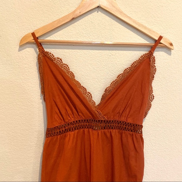 Lace and Lies Terra Cotta Crochet Lace Jumpsuit - Picture 6 of 14